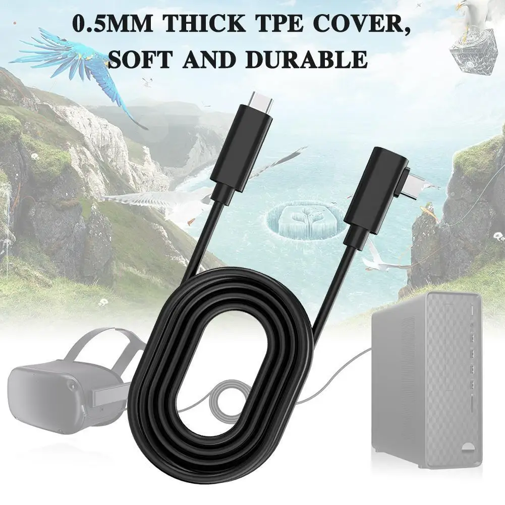 Auriculares Oculus VR de 3/5M, Cable de PC VR para Quest 2 y datos de carga Virtual, carga rápida, tipo C, búsqueda de realidad Gen1, transferencia de enlace USB 3,2, S0E9