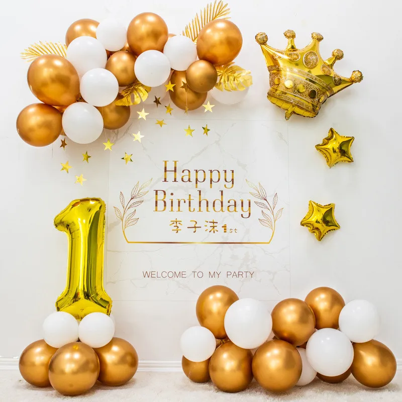 32 дюйма Фольга шара с цифрой на день рождения шары из латекса золото