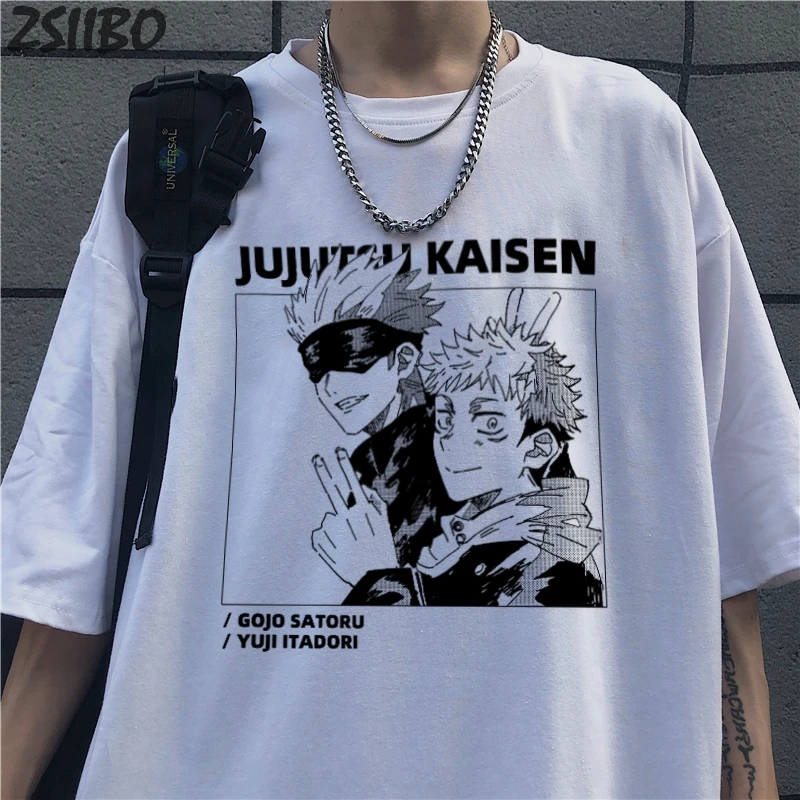 Harajuku Men's tshirt Jujutsu Kaisen Printed Unisex Short Sleeve T shirt Cool Cartoon Anime Casual T-shirt Male Streetwear Tops