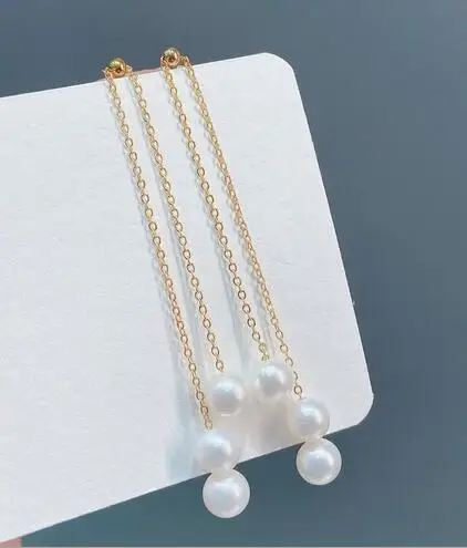 good Champagne 7-8mm AAA++ gray 7-8mm White 6.6mm Akoya Perfect Round Cultured Pearl Stud Earring 14k/20
