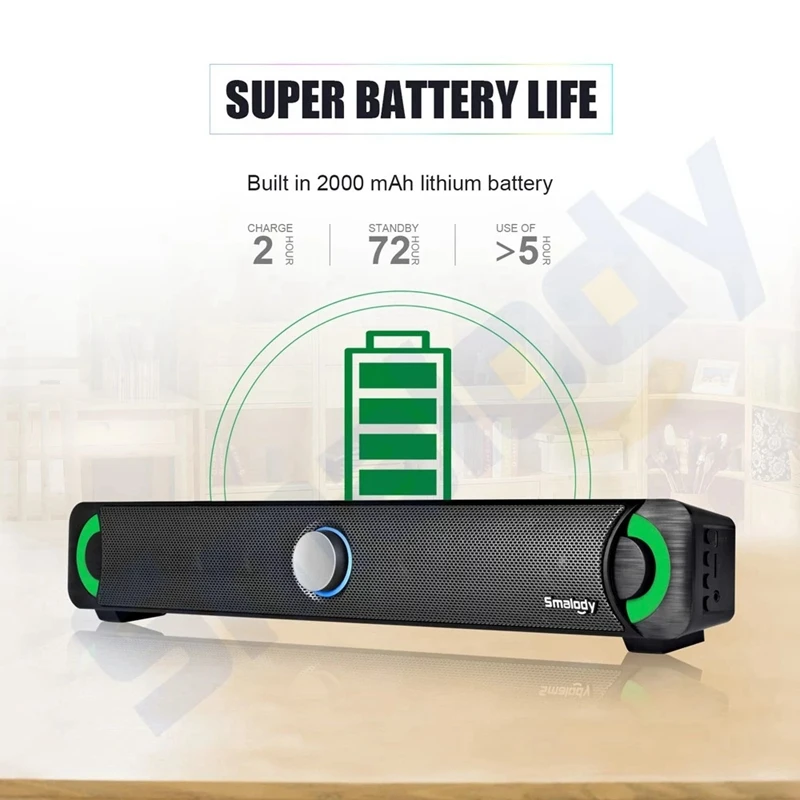 Smalody Bluetooth 4 2 Саундбар Led динамик мощность 10 Вт/стерео/сабвуфер/объемный