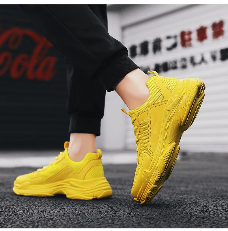 

Men's shoes fashionable trend Casual shoe lovers leisure sports running orange green student couple heightening net shoes LCPA03