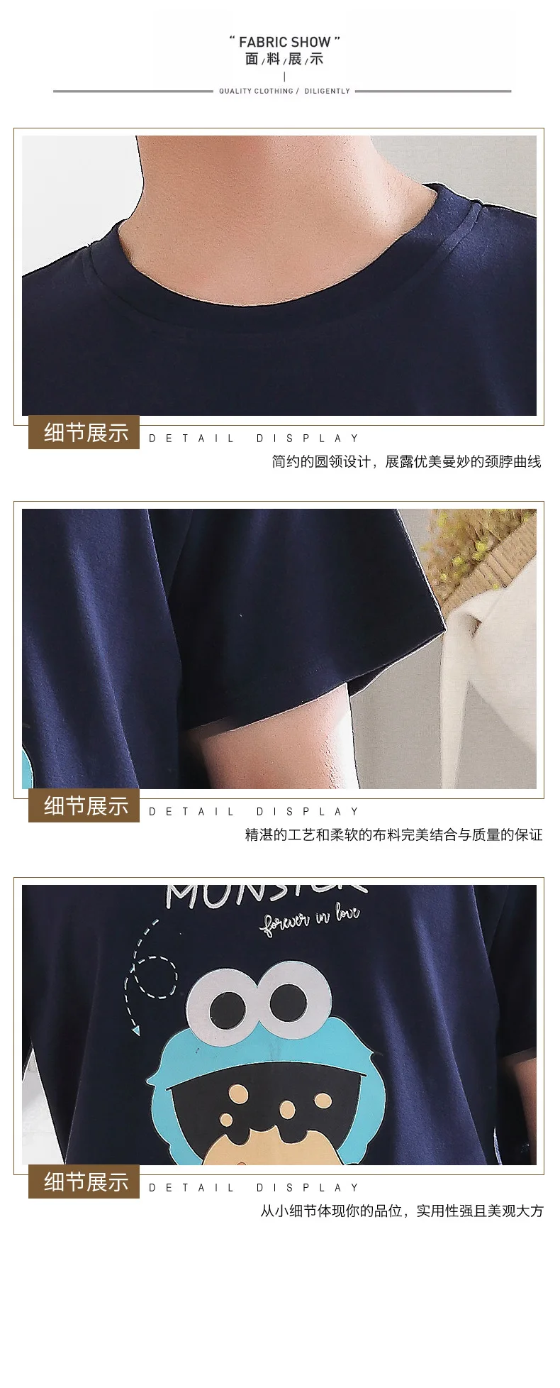 QWEEK/Летняя пара пижам с мультяшным принтом; милые женские пижамы с круглым вырезом и коротким рукавом; домашняя пижама для женщин в Корейском стиле; Комплект для сна