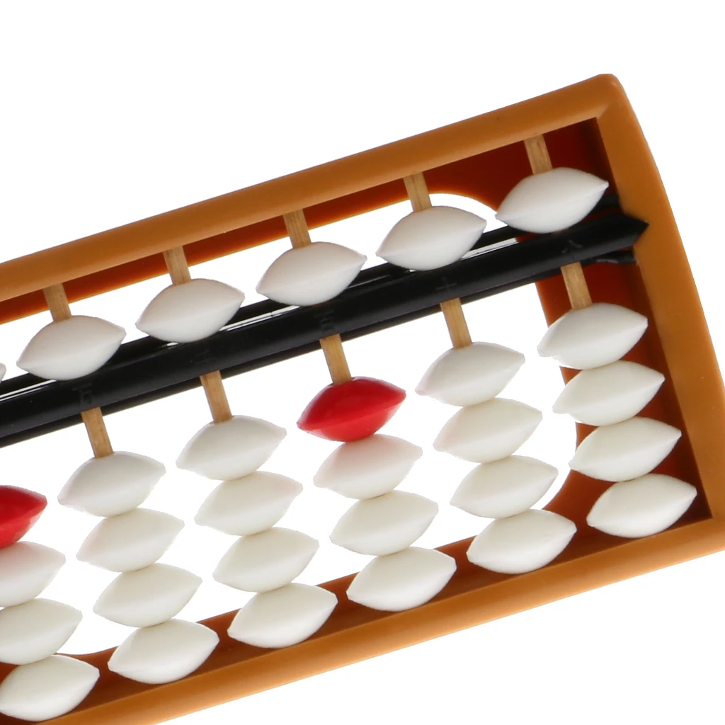 13 Rods Portable Plastic White Beads Column Abacus Counting Number Soroban Calculating Tool Educational Math Toy