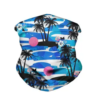 

HYCOOL New Arrival Sport Hiking Scarf Mask Tropical Palm Tree Ocean Wave Pattern Bandanas Fashion Comfort Outdoor Magic Headband