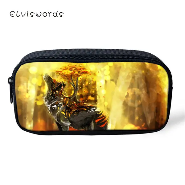 CDWX3803K ELVISWORDS пенал для детей мультфильм волк печатает шаблон студентов ящик детские школьные пеналы для ручек девочек милый Косметик - Цвет: CDWX3803K