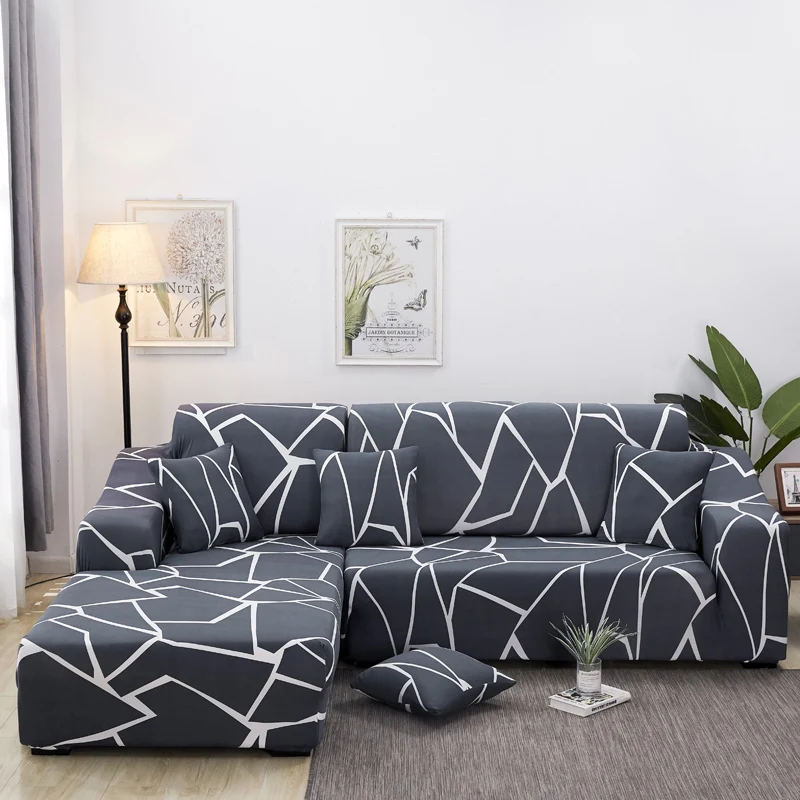 L форма d стрейч диван Чехлы для мебели протектор полиэстер Loveseat диван Чехол шезлонг Стрейч L форма диван Чехол - Цвет: B