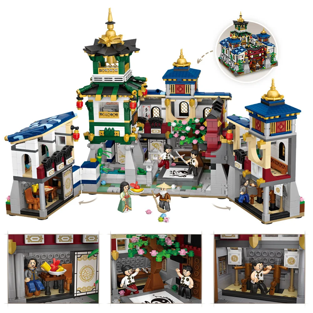 

LOZ mini diamond building block chinatown city street view china Martial arts hall bricks figures educational toys for gifts