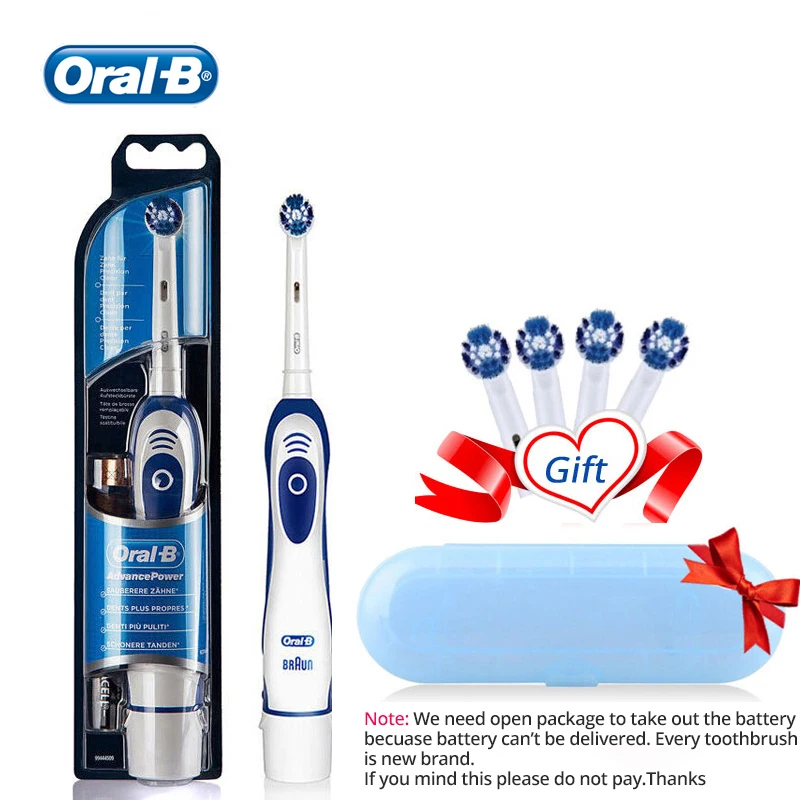 Электрическая зубная щетка Oral B вращающаяся Водонепроницаемая с таймером и 4