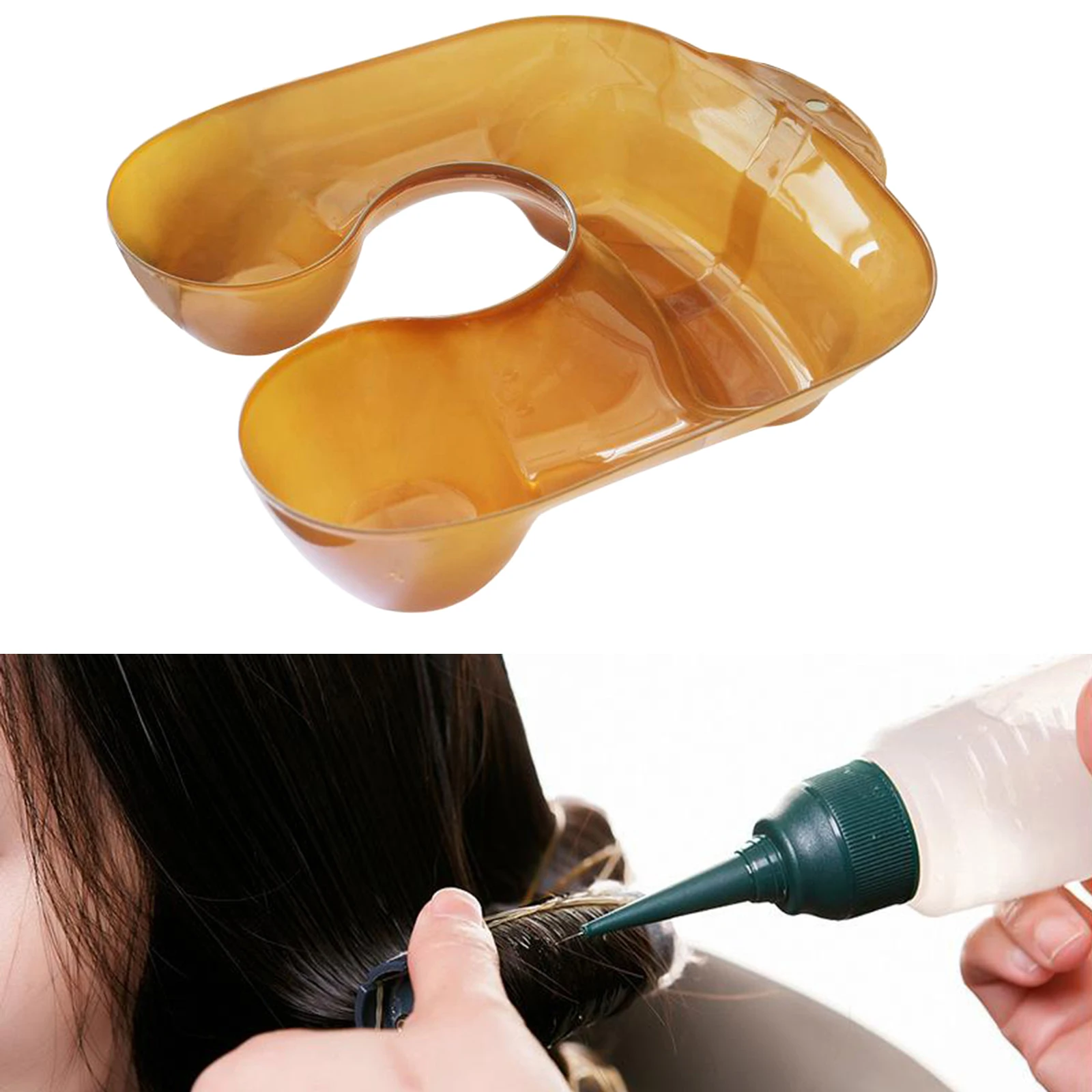 Hair Coloring Cape Protection PVC Neck Tray Salon Hair Perm Dyeing Container Neck Rest