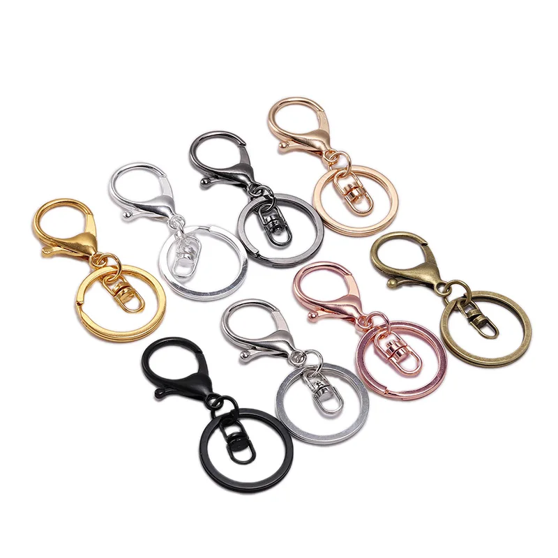 Hot 5pc/lot Lobster Clasp Key Ring Key Hook 3cm Keychain Long 7cm Keyrings For Jewelry Making Finding DIY Key Chains Accessories
