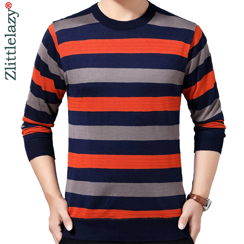 2020 New Casual Thin Striped Knitted Solid Pull Sweater Men Wear Jersey Dress Luxury Pullover Mens Sweaters Male Fashions 10213 | Мужская