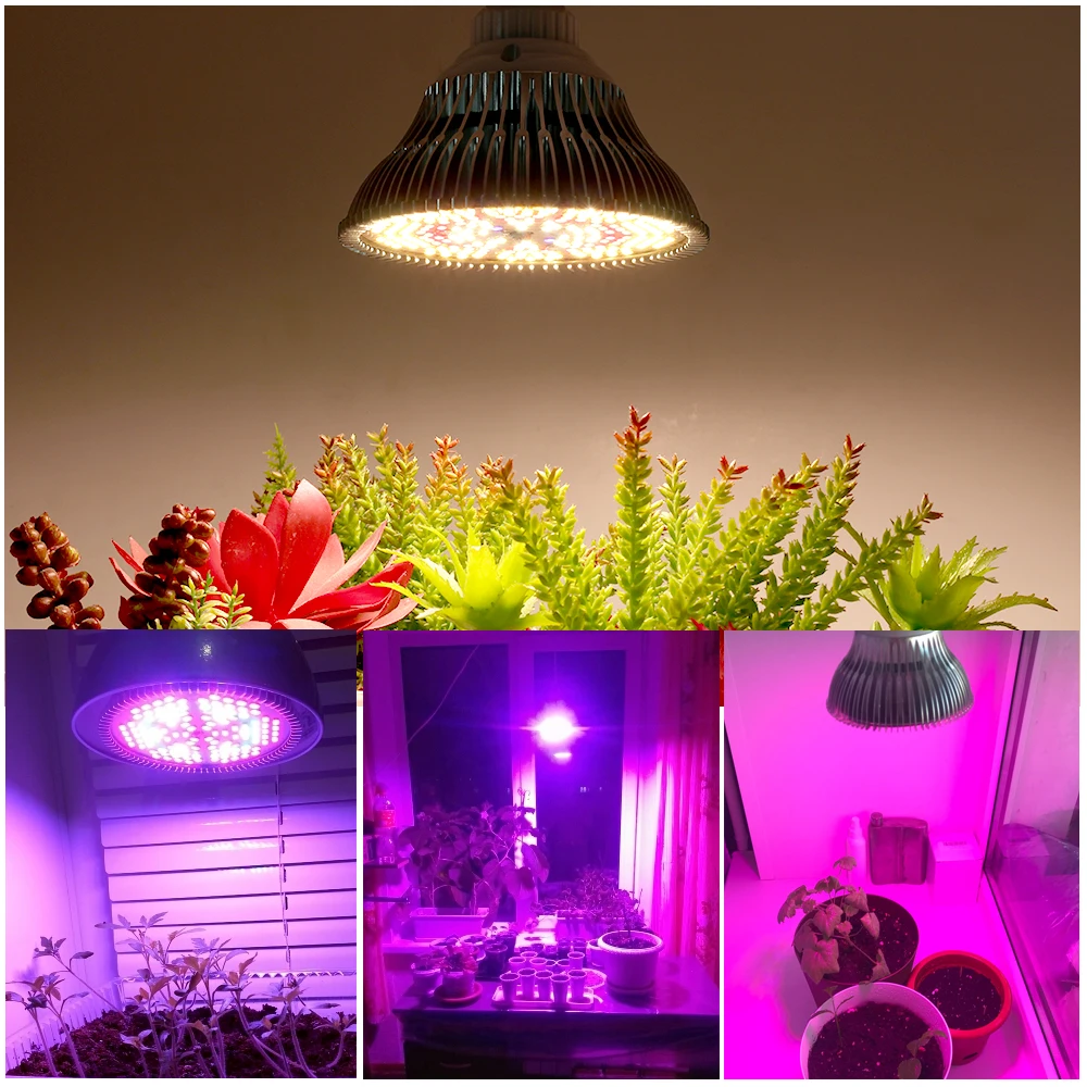 LED Grow Light 150Leds 200Leds Full Spectrum Sunlike E27 LED Growing Bulb For Indoor Hydroponics Flowers Plants LED Growth Lamp images - 6