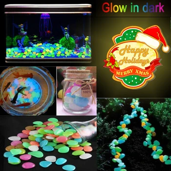

Luminous Stones 100/200/300/500 PCS Pathway Stones Glow in the Dark Garden Decoration Pebbles Walkway Aquarium Plants Yard Decor