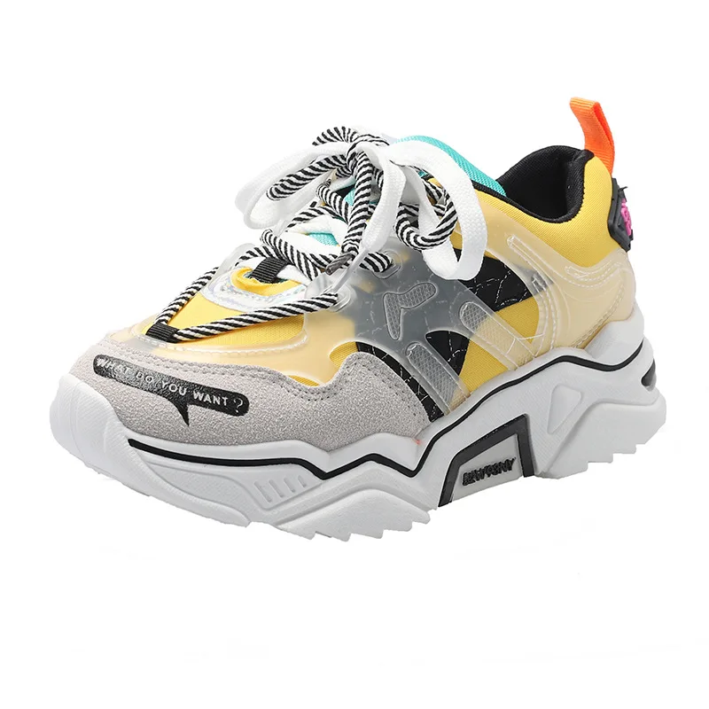 2019 новая обувь с сетчатым верхом на платформе кроссовки модные красочные