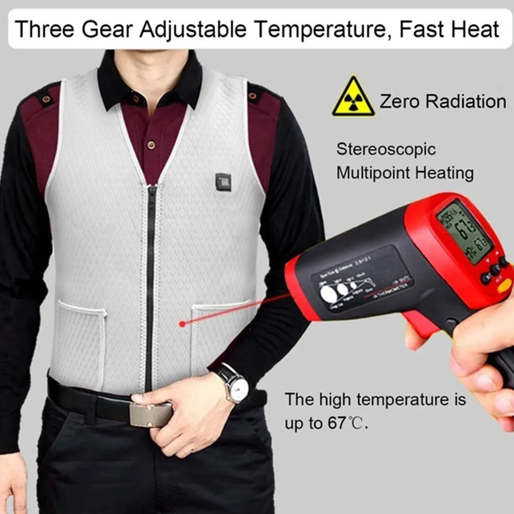 2018 Clothing Hot Compress Electric Vest Heated Jacket Heated Winter Body Warmer Warm Heated Pad Physiotherapy Thermal