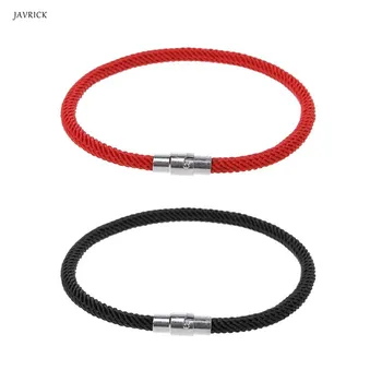 

Lucky Kabbalah Red Black Braided String Bracelets With Magnetic Clasp Jewelry