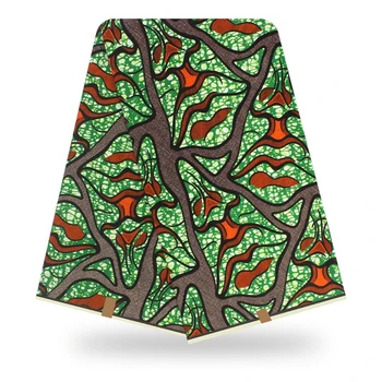 

High Quality Green Veritable Wax Textile African Print Ankara Fabric For Party Dress Y-77