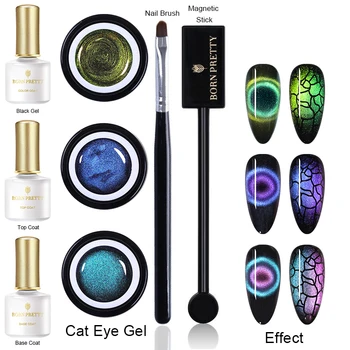 

BORN PRETTY 9PCS Magnetic Gel Kit 9D Cat Eye Gel Nail Polish Set Soak Off UV Gel Varnish Chameleon Magnet Gel Nail Art Design