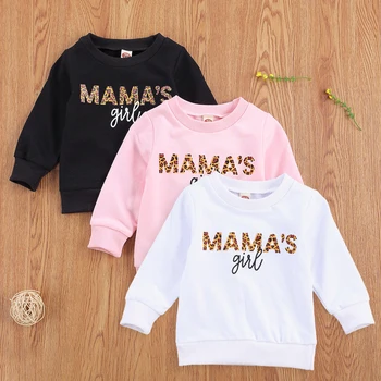 

Toddler Baby Girls Pullover Sweatshirts Long Sleeve Round Collar Letter Printed Pattern Kids Children Mama's Girls T-shirt Tops