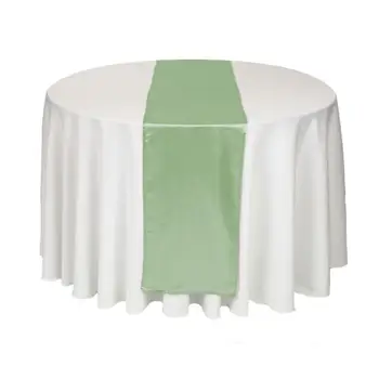 

Wedding Table Decoration Water Green Satin Table Runner