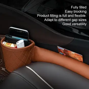 

Multifuntion Leather Car Seat Gap Filler Pockets Auto Seats Leak Stop Pad Soft Padding Phone Cards Holder Storage Car Organizers