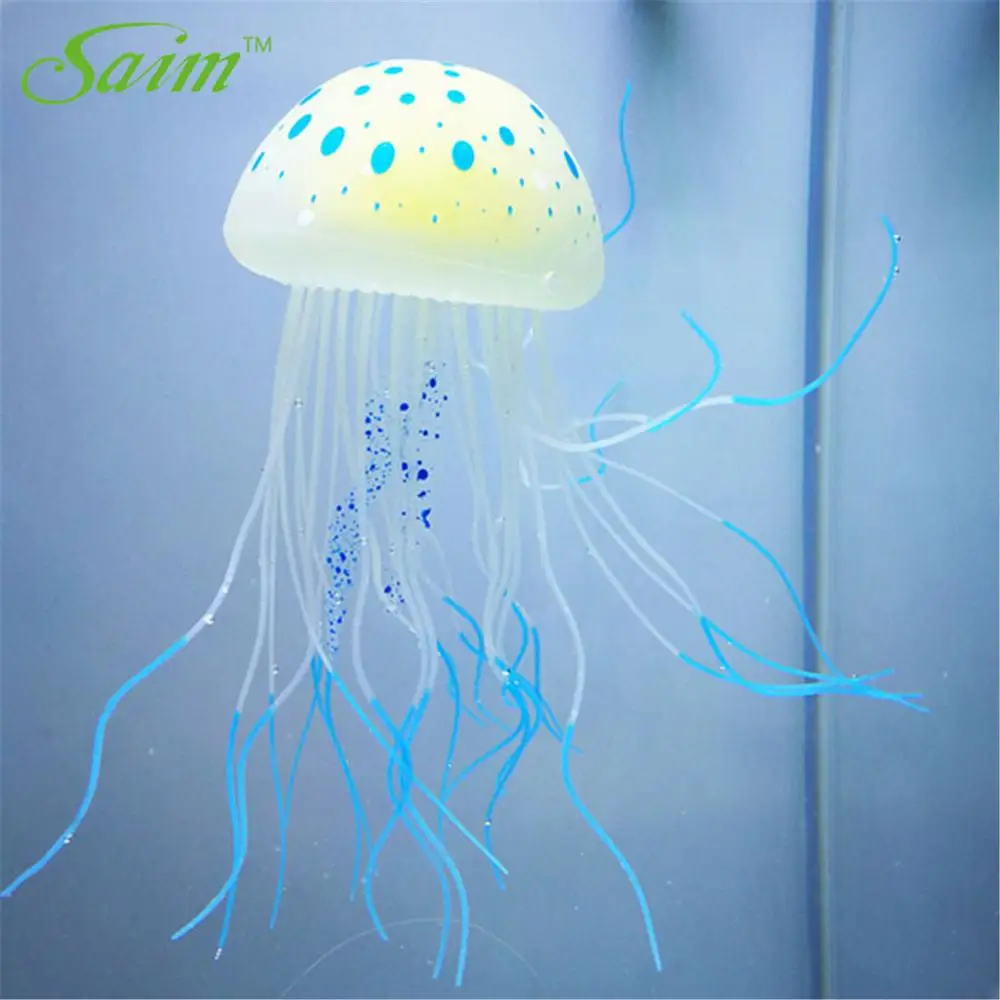 Saim искусственные флуоресцентные Медузы украшения Пластиковые аквариумные для