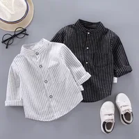 IENENS Spring Thin Shirts Baby Boys Long Sleeve Striped Print Shirts Kids Tops Tees Shirts Casual Blouse 1