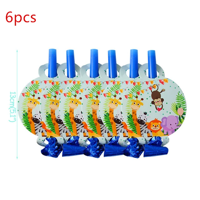 Blowing 6pcs Джунгли день рождения одноразовые столовые приборы Джунгли животных одноразовые тарелки салфетки для стаканчиков сафари Декор детский душ принадлежности - Цвет: Blowing 6pcs