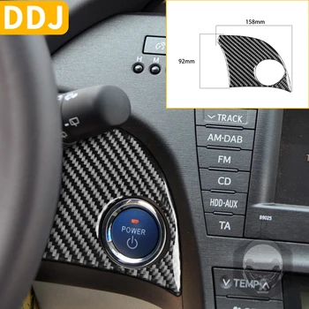 

For Toyota Prius XW30 ZVW30 ZVW35 2009-2015 Carbon Fiber Stickers Car Ignition Button Frame Panel Engine Start Switch Sticker