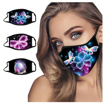 

25# 3pc Unisex Washable Reusable Mouth Mask Warm Windproof Comfortable Face Mask Butterfly Pattern Earloops Masca For Face