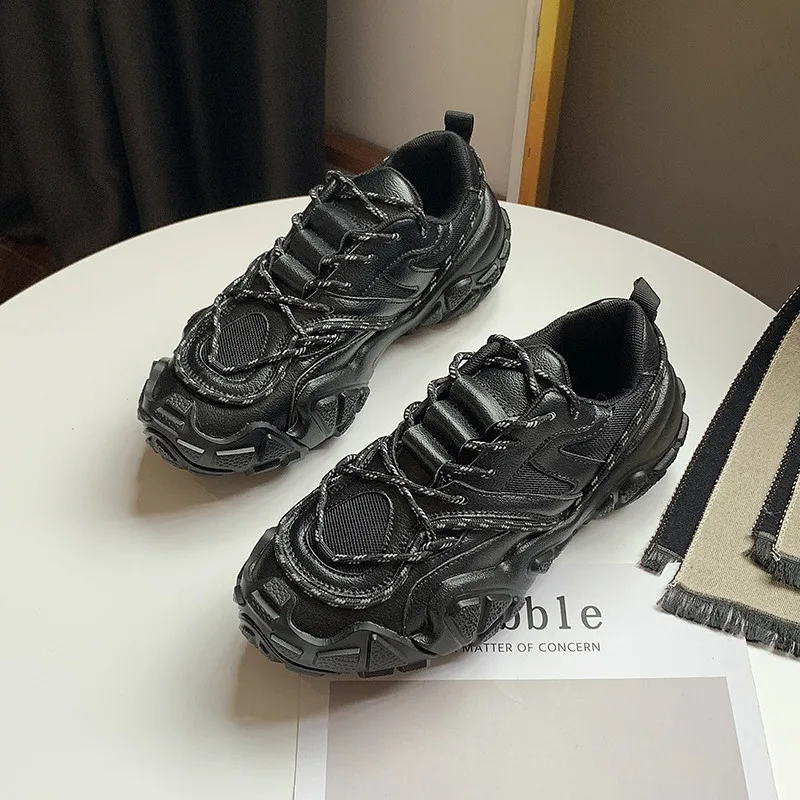 

Women Luxury Lace Up Reflective Shoes Brand Girls Patchwork Vintage Thick Heel Sneakers Designer Casual Running Platform Shoes