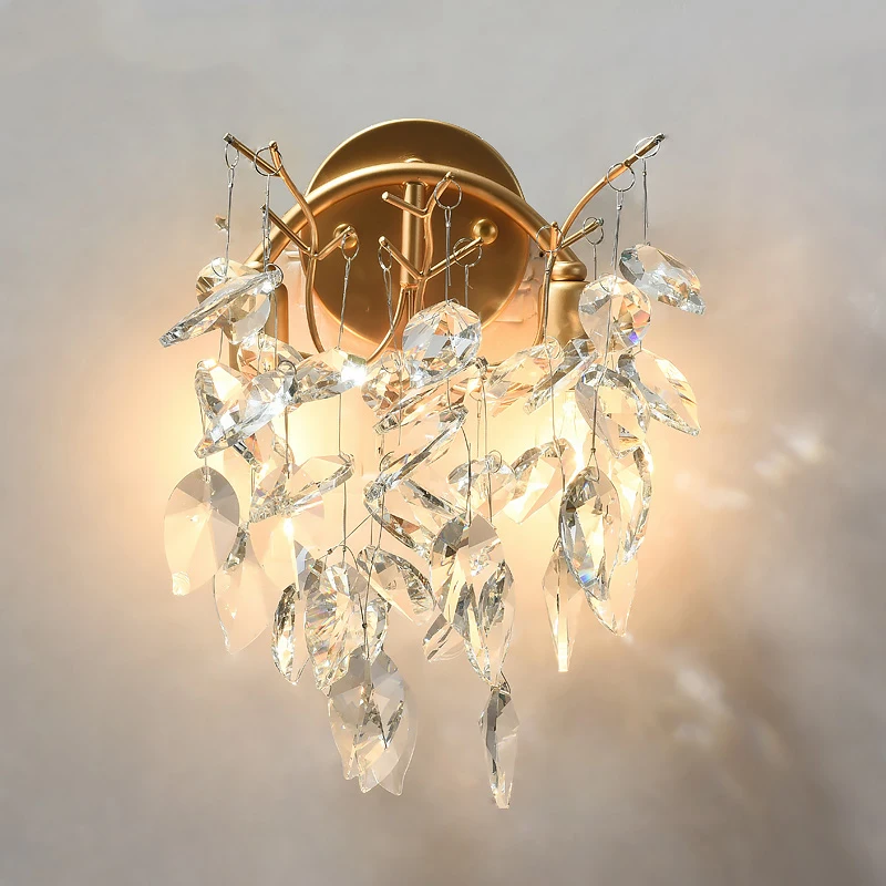 

Modern Crystal Pendant Wall Lamp Nordic Wall Sconce Lamps Bathroom Indoor Lighting Decoration Bulb Bedside Wall Lights for Home