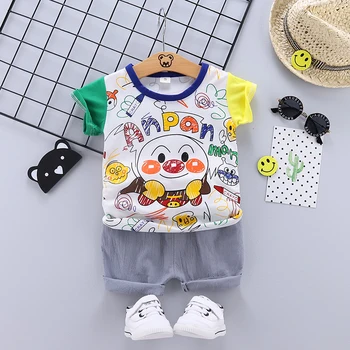 

Cute Summer Casual Clothes Set Cartoon Kids Outfit Short Sleeve Baby Tracksuit For Baby Boys Girls Clothing Set