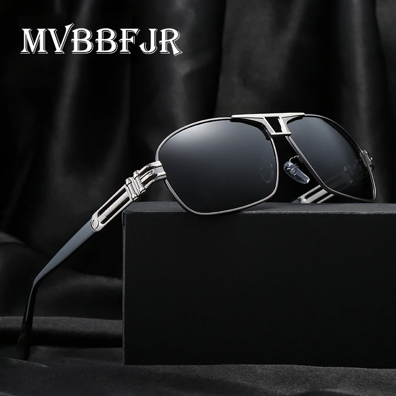 MVBBFJR Fashion Men Polarized Anti Glare Sunglasses Metal Frame Driving Mirror Eyewear Women Square Vintage Shade Glasses UV400 |