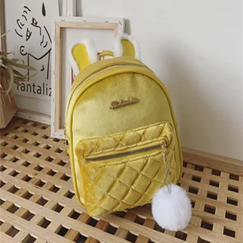

2020 New Fashion Children Kids Girls Backpack Bookbag Rucksack School Bag Velvet Plush Zipper Cute Shoulder Bag