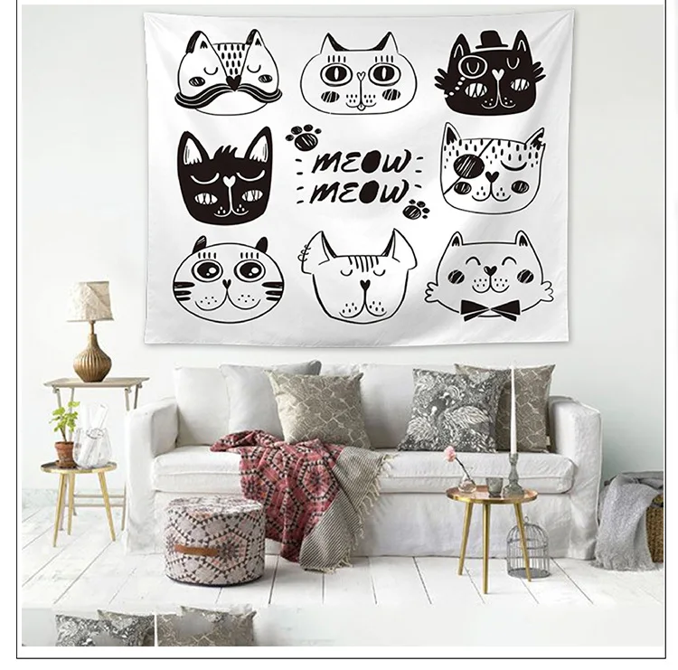 Europe and America Ins Tapestry TV Background Wall Landscape Decoration Tapestry Polyester Cloth Tarpaulin