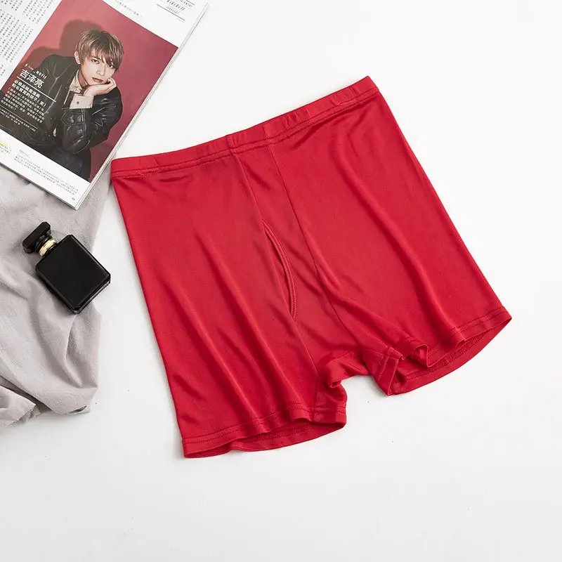 3 Pcs/Lot Men‘s Underpants Silk Boxer Panties Shorts Open Crotch Breathable Seamless Sports Underwear Youth Male LVFAN TGS-005