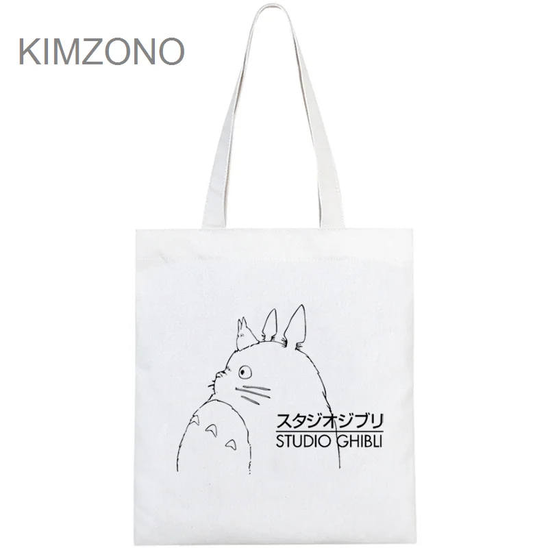 Shopping-Handbag-Bag Jute Studio Ghibli Cotton Ecobag Bolsa Reusable Sac Compra Toile