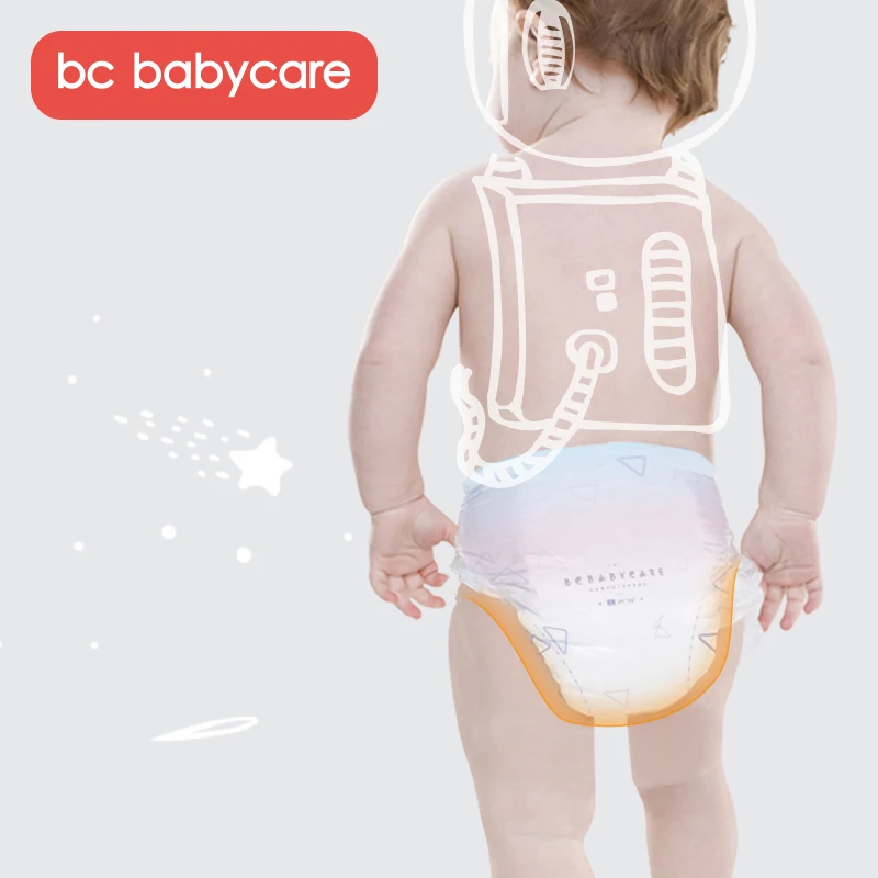 Babycare ультра-легкие детские подгузники с отворотами низкая кислотность Ag кожа подгузники ультра-тонкие дышащие Регулируемые Размер детские подгузники