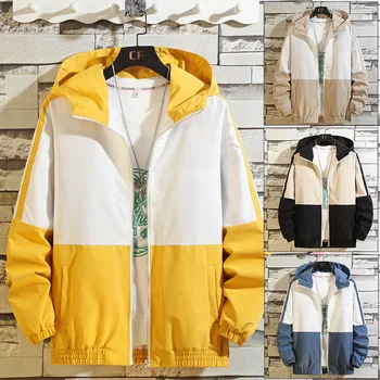 

HOHO 2020 Spring New Style Men Hooded Joint Thin Jacket Teenager Casual Jacket