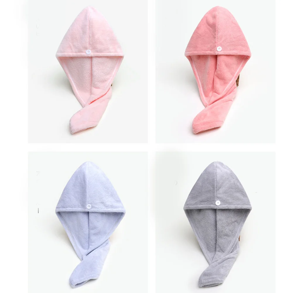 Coral Velvet Dry Hair Cap Thickened Water Absorbent Quick-Drying Soft Shower Cap RT99