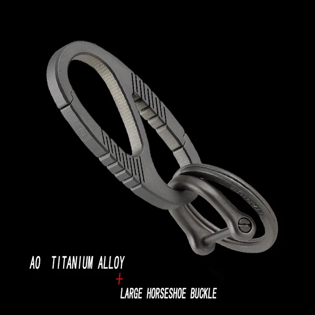 Titanium Men Women Car Keychain Rotatable Buckle Luxury Key Chain Ultra Lightweight EDC Key Ring Holder Upscal Gift for Men AO-Ti-L