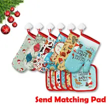 Рождественские украшения для дома 2 шт./компл. печь изоляцией перчатки коврик kerst рождественские Кухня микроволновая печь с защитой от перегрева и перчатки в подарок