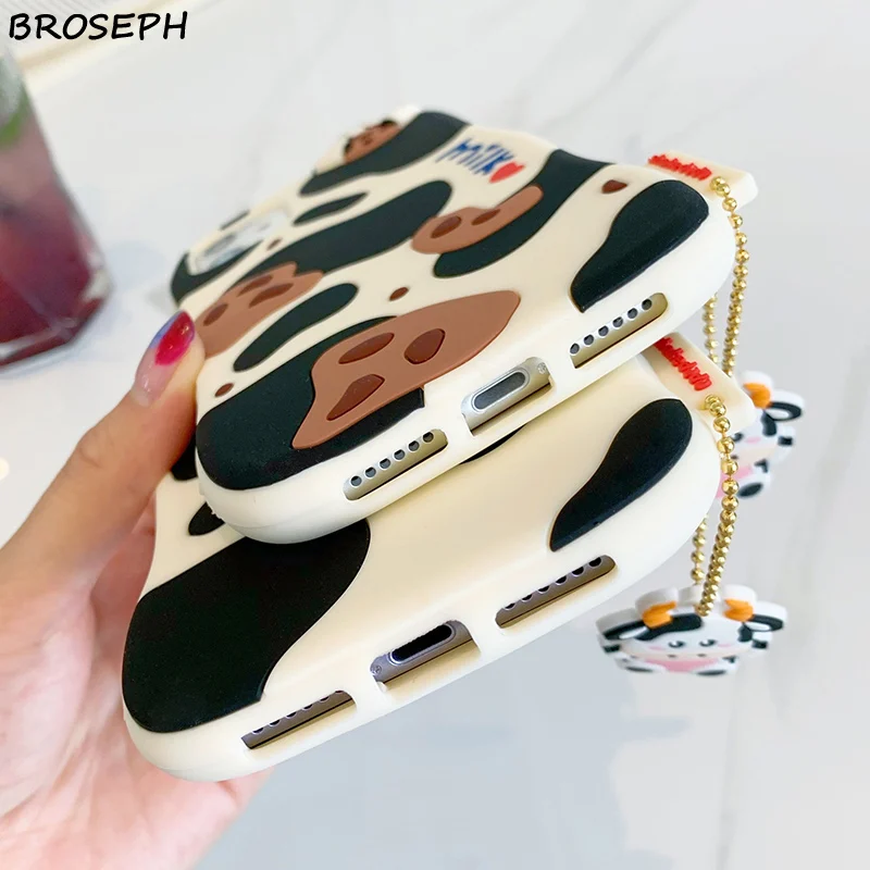 iphone 8 lifeproof case 3D Cute Cartoon Papa Cows Phone Case For iPhone 12 11 Pro X Xr Xs Max Soft Silicone Back Cover For iPhone 6 6s 7 8 Plus SE 2020 iphone 8 leather case