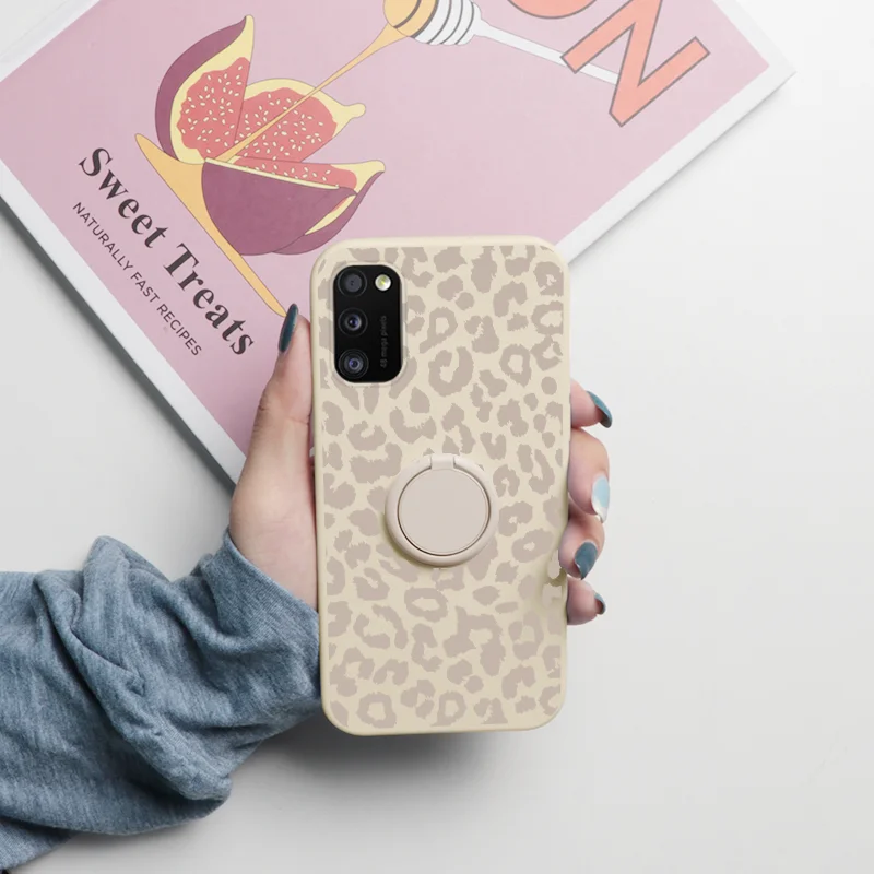 For Samsung Galaxy A41 A 41 Cover Magnetic Ring Holder Case For Samsung A41 GalaxyA41 Flowers Soft Silicone Bumper Shell Etui silicone case samsung