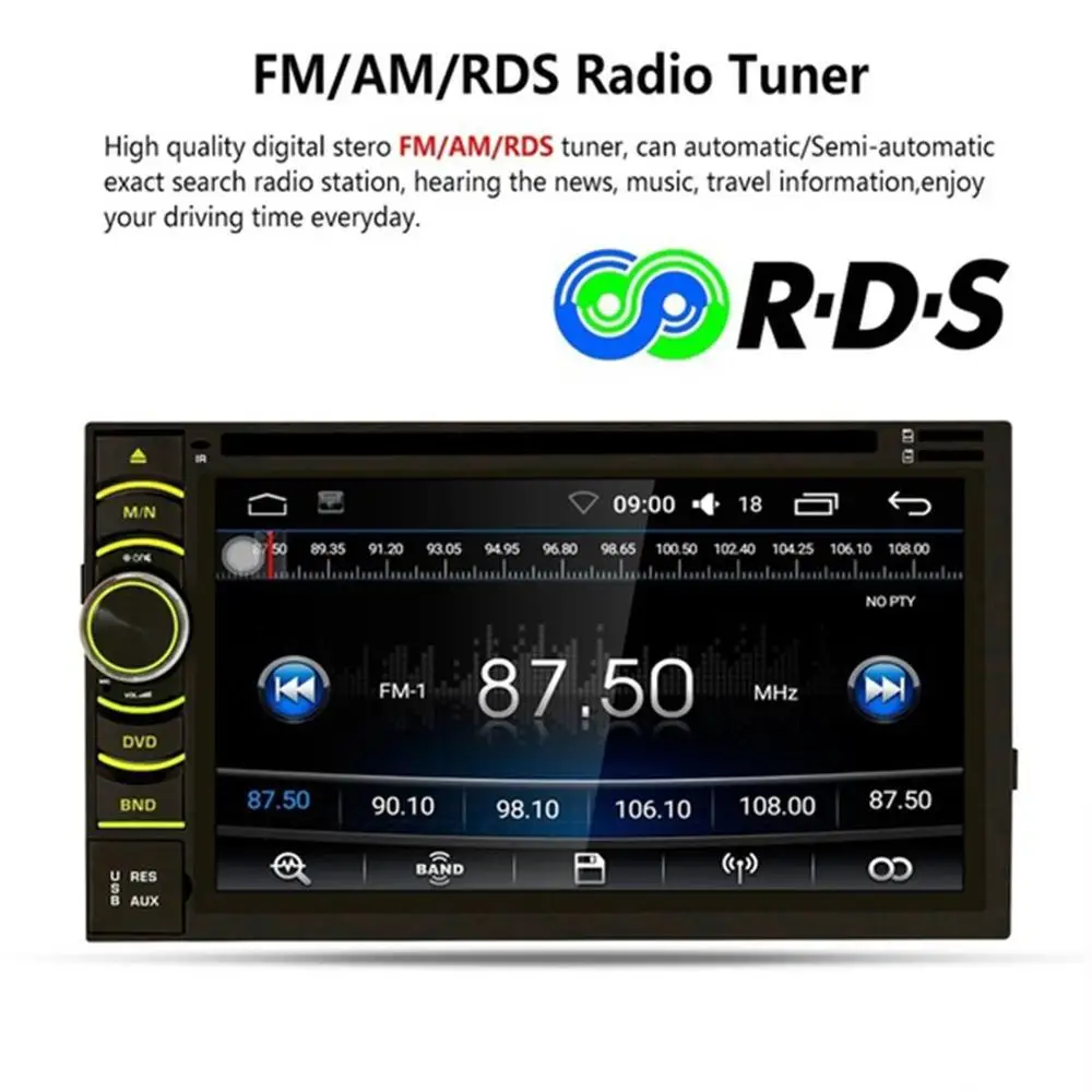 Universal Fahrzeug Auto DVD Player 7 zoll HD Touchscreen MP5 Player WiFi Modul Für Android 6.0 Mit