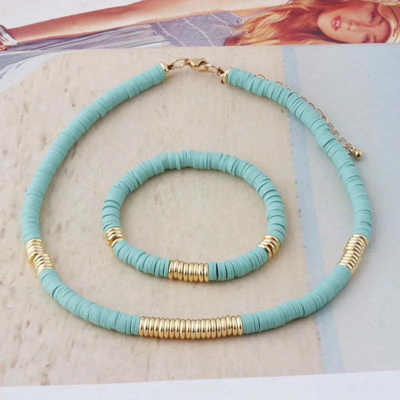 35cm Necklace Soft Pottery Bracelets For Women Stainless Steel Bracelet Beach Jewelry