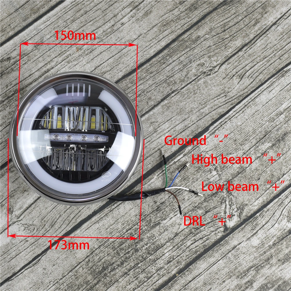 Мотоцикл LED головной светильник сборки Halo Кольцо DRL мотоцикл для Honda Shadow VT600 CB600 Cafe