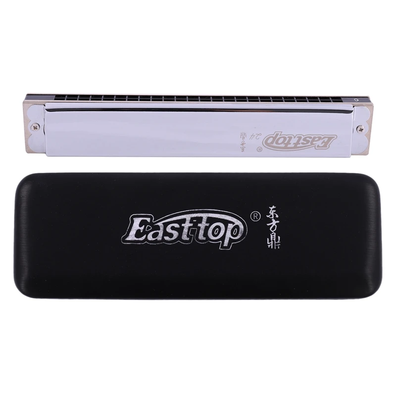 

Easttop 24 Hole Tremolo Harmonica C Tone Woodwind Musical Instrument